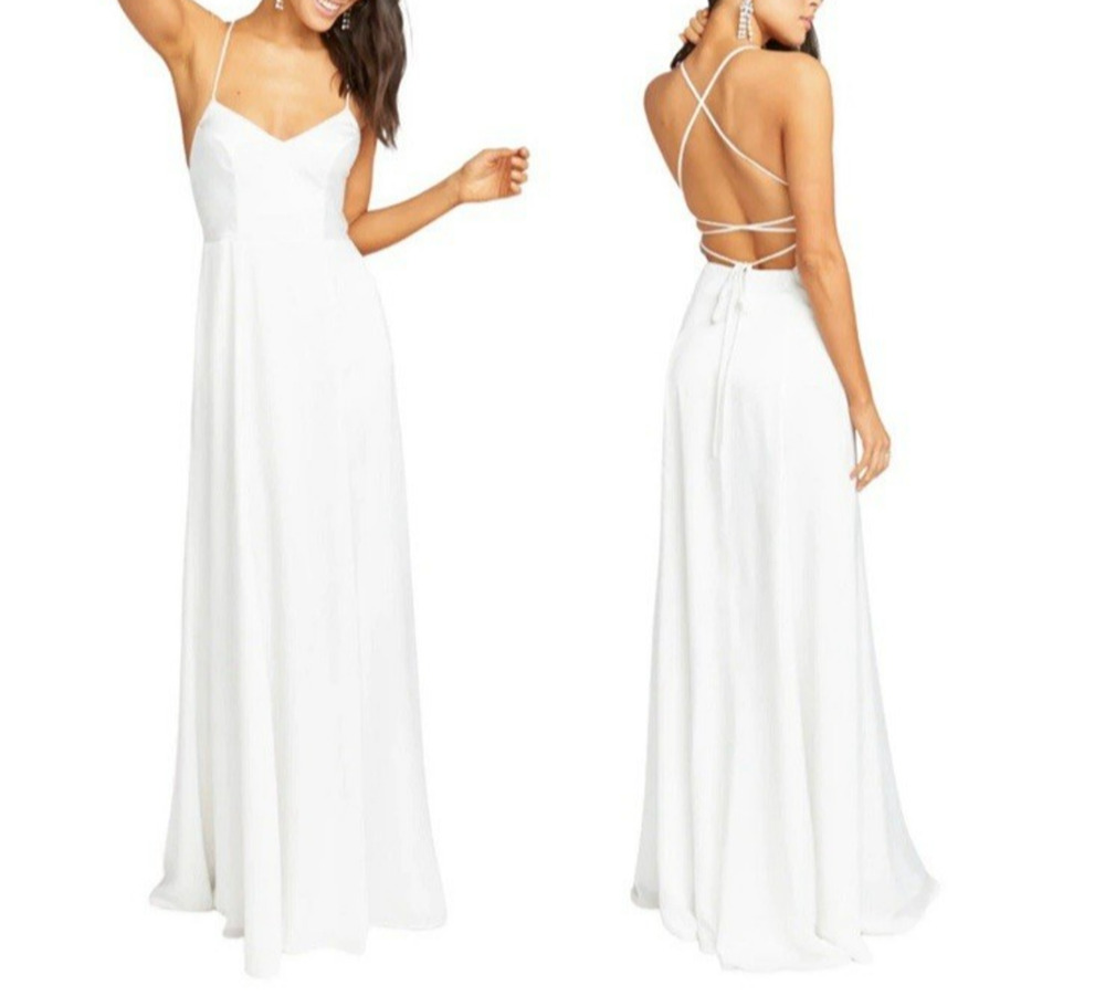 Show Me Your MuMu Godshaw Goddess Gown Medium Ivory Luxe Satin Wedding Bride NWT